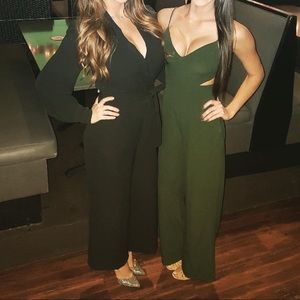 Green pant romper Size XS with pockets